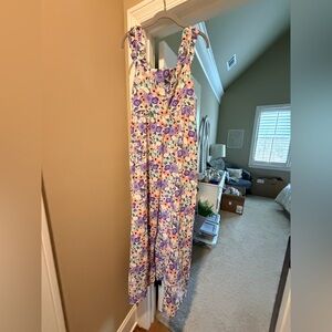 Kori Floral Jumpsuit with Purple and Orange Accents